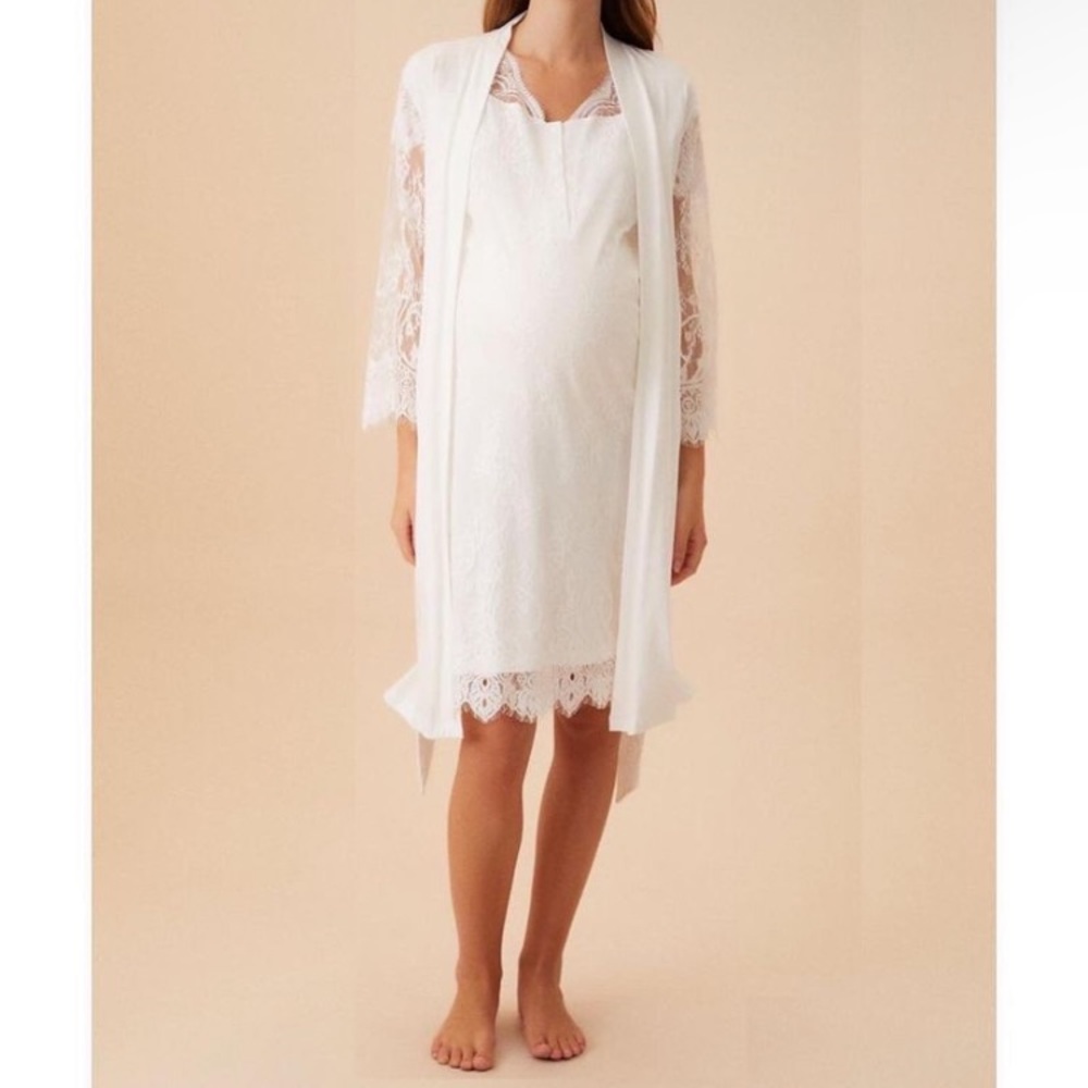 White Maternity ROBE